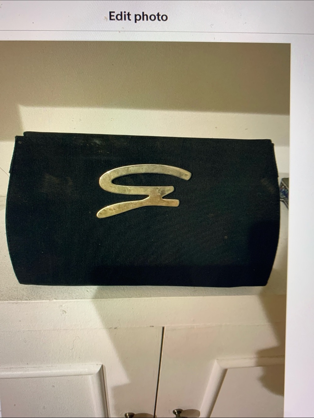Vintage Genny Black Clutch with Gold Accent for Women